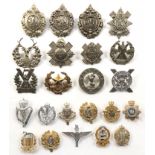 11 Scottish glengarry badges plus 12 various anodised cap badges.