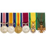 WW1 7th Bn Cheshire Regiment Triple Gallantry Military Medal Group of Six.