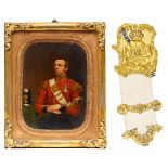 7th Foot (Royal Fusiliers) Victorian pre 1855 Officer’s shoulder belt plate and portrait.