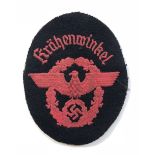 German Third Reich 1936 pattern Krähenwinkel Fire Brigade arm badge.