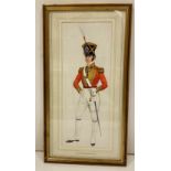 Coldstream Guards Original Watercolour Officer Circa 1821.