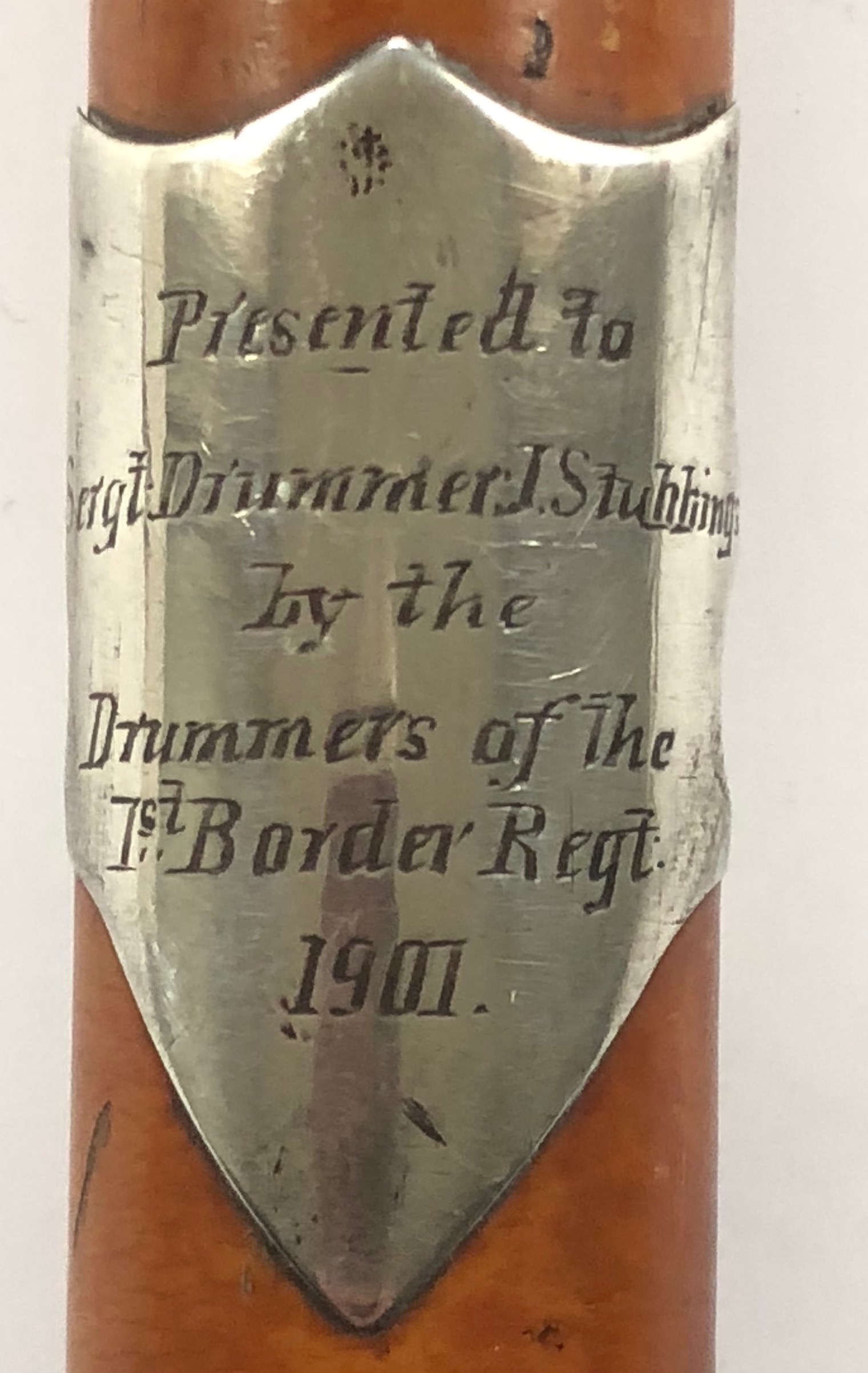 Border Regiment Boer War Sgt. Drummer’s presentation mace. - Image 2 of 2