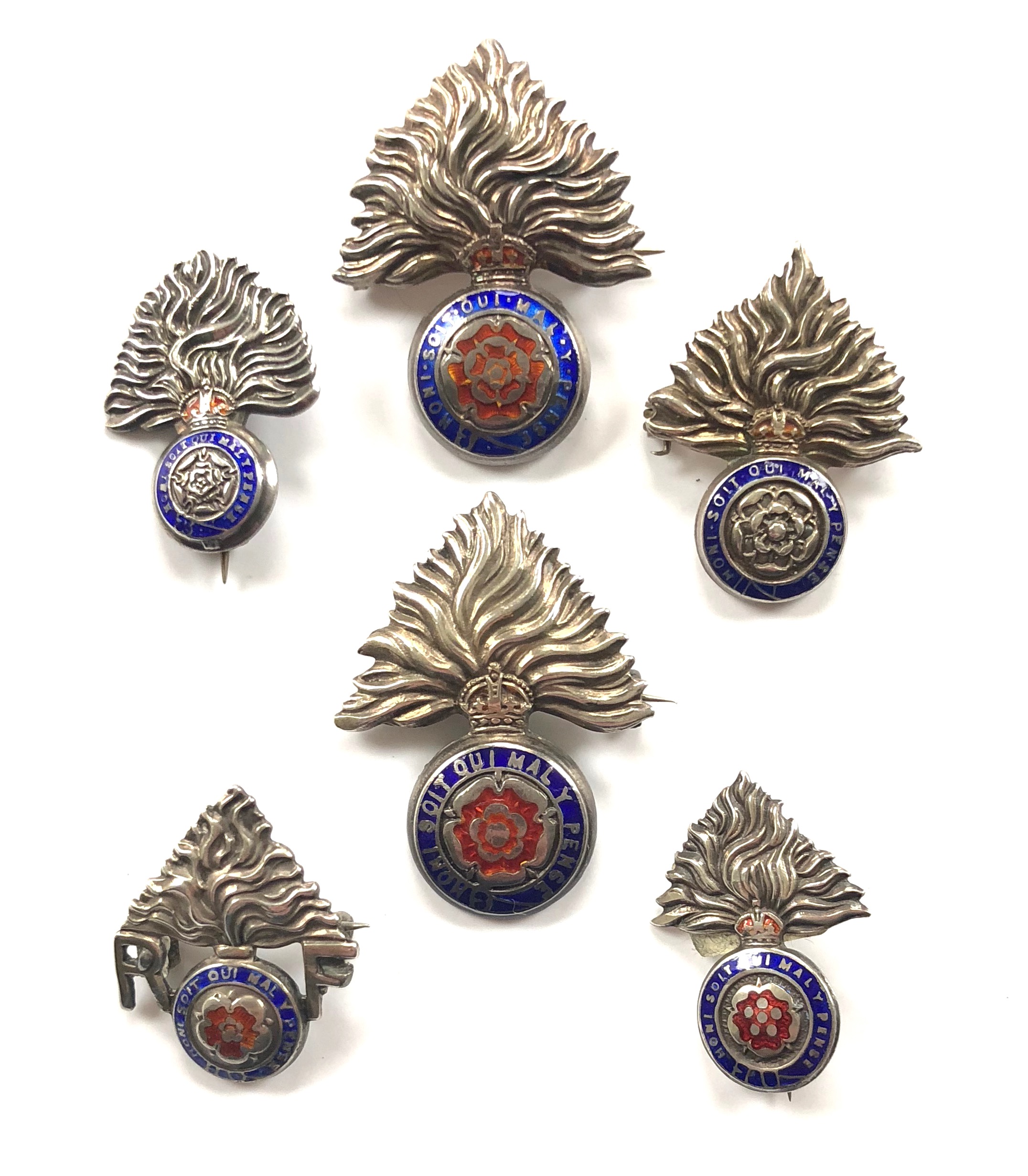 Royal Fusiliers Silver Regimental Sweetheart Brooches