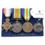 WW1 Royal Navy Long Service Group of Four Medals.