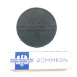 German Third Reich. Iron plaque for Pommern Winter Help Relief 1933/34 and set of small plaques.