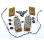 German Third Reich WW2 Luftwaffe Officer’s collar patches, shoulder straps and breast eagle.