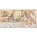 WW2 RAF / Special Forces Tissue Escape Maps of North Europe.