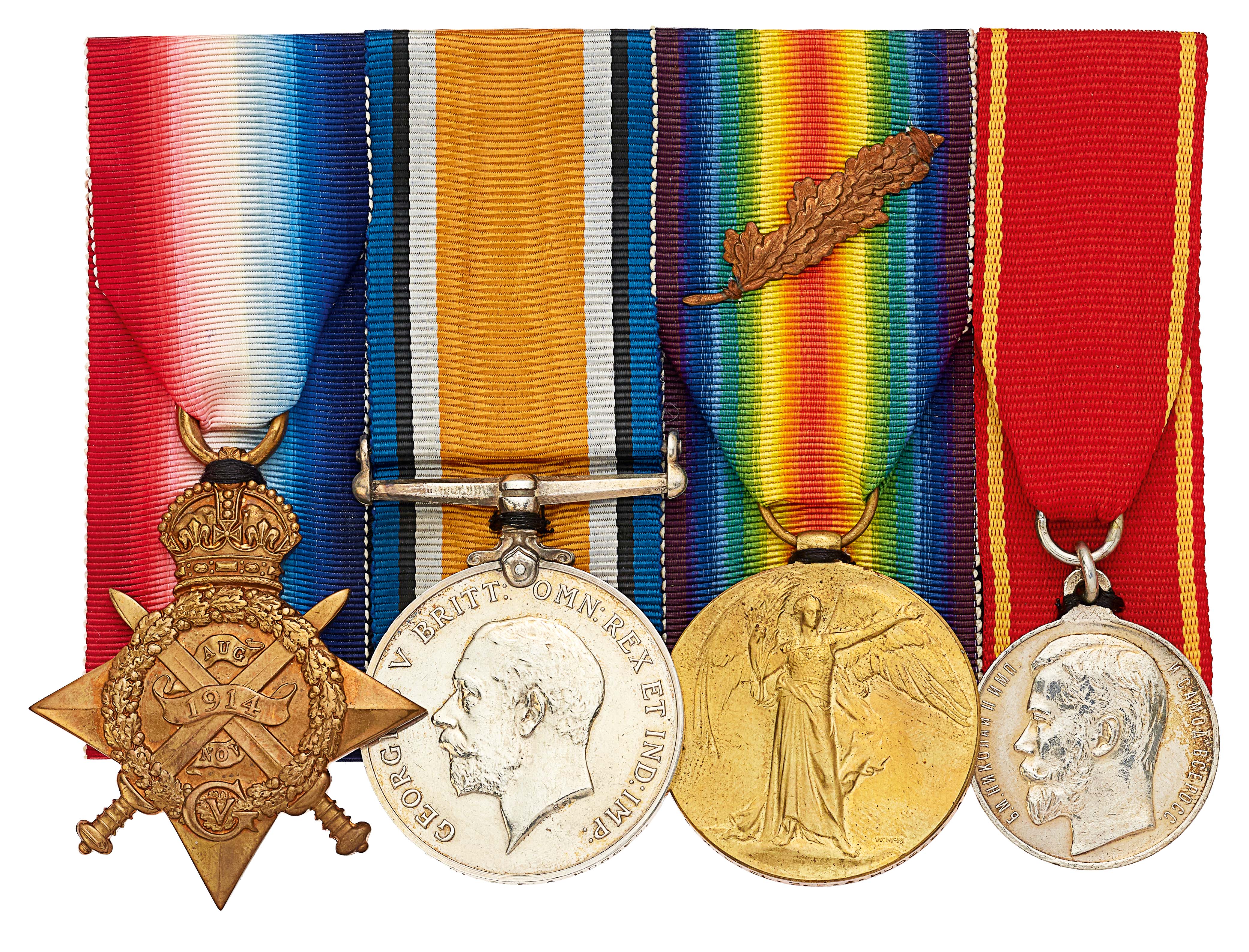 WW1 Army Ordnance Corps Russian Order of Zeal Group of Four Medals.