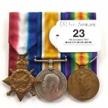 WW1 Royal West Kent Regiment Group of Three Medals.
