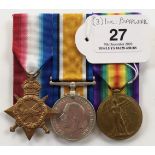 WW1 8th Bn Suffolk Regiment Group of Three Medals.