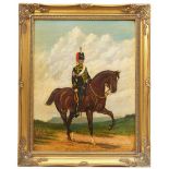 10th Royal Hussars Oil Painting of a Mounted Sergeant.