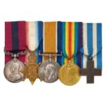 WW1 8th (Pontefact) Bn York & Lancashire Regiment DCM, Italian Croce de Guerra Group of Five Medals.