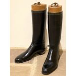 Pair of Officer’s Wellington Boots, Trees and Spurs by Maxwell, Dover St. London.