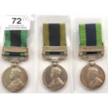 Border Regiment 3 x India General Service Medals