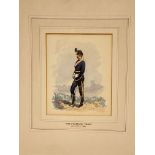 “The Military Train. Officer circa 1865” watercolour by Pierre Mejanel.