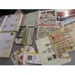 A mid 20th century stamp album to include Chinese and German stamps, a stock book of loose stamps,