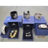 Seven items of Swarovski jewellery to include five bangles