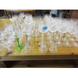 Miscellaneous cut glassware to include six candlesticks and six cut glass wine goblets Location:RAF
