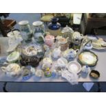 A mixed lot of ceramics to include a Doulton stoneware vase