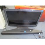 A 32" Panasonic Viera television together with a soundbar