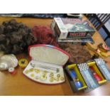 Vintage wigs to include Vidal Sassoon, a Camy interchangeable watch and accessories set (watch