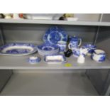 George Jones Abbey ware table china, a Wedgwood glass bird and a Royal Worcester bird pie funnel