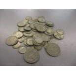 A quantity of British silver coins 1920-1947, total weight 339g Location: Porters