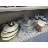 A mixed lot to include a Royal Doulton Carlyle pattern part dinner service, glassware and Japanese