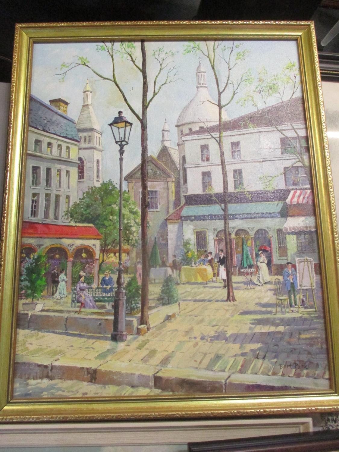 Mixed pictures to include Bert Pugh - two oil paintings entitled 'By the Sacre Coeur' and another - Image 2 of 3