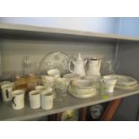 A Royal Doulton Mourning Star coffee set, a Royal Albert coffee pot, decorative plates, Royal