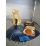 A small mixed lot to include an Egyptian antique model of a dog
