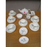 A Wedgwood Ice Rose teaset, approximately 25 pieces
