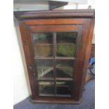 A Victorian oak corner wall cupboard Location:RWB