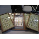 Five framed sets of cigarette cards and others