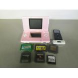 Nintendo DS NTR 001 (missing leads), 2004 IPod 4 ab missing lead, with various Nintendo games