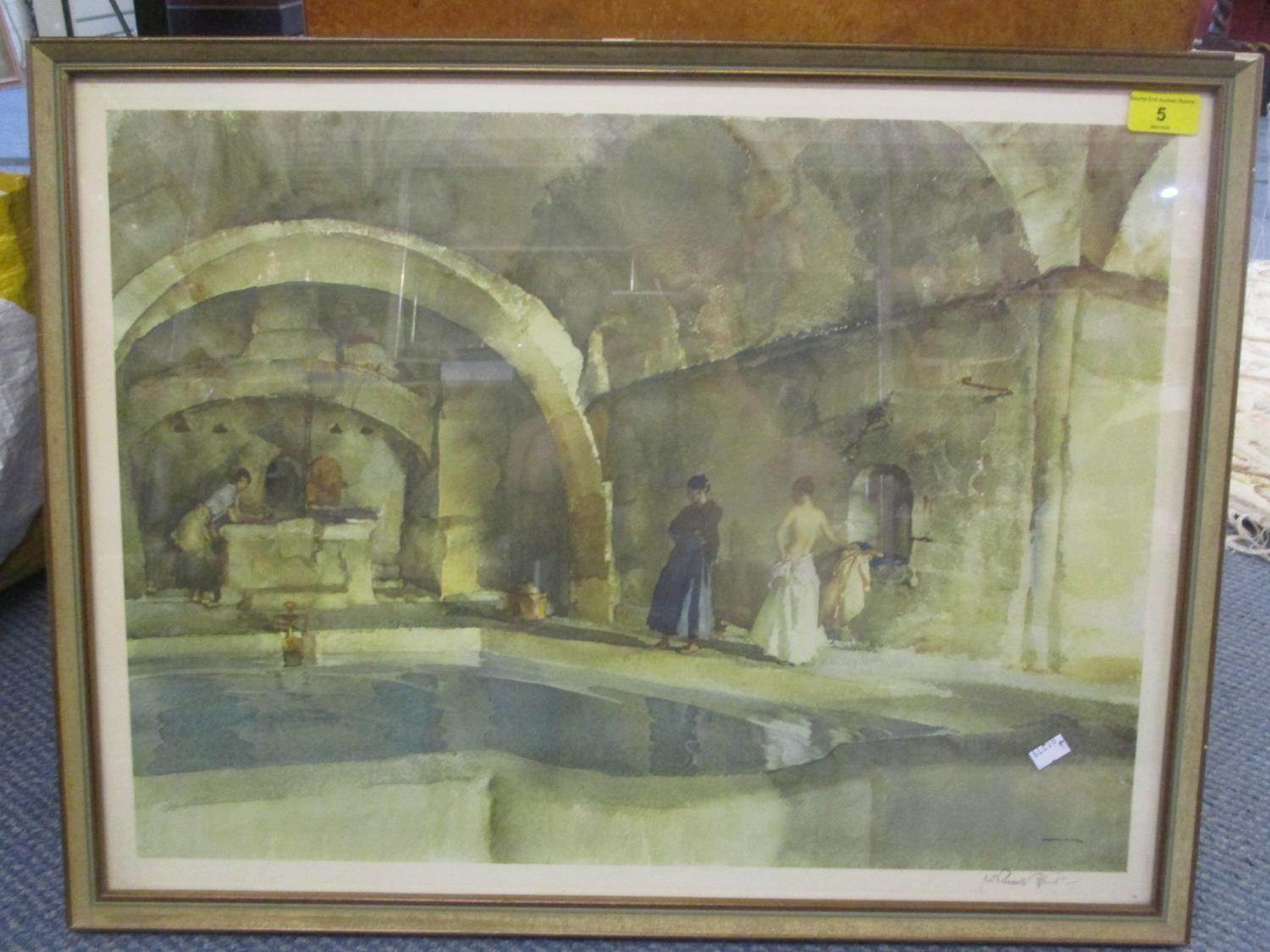 A signed Russell Flint print entitled 'Strange Interior' 22 1/2" x 16 1/2" framed