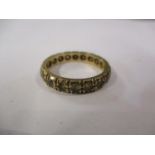 A 9ct gold and sapphire set eternity ring Location: CAB