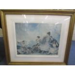 A large signed William Russell Flint print signed to the lower right margin 22" x 17" framed