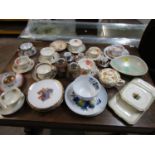 A miscellaneous lot of various German and French teacups and saucers, a sandwich set and other