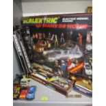 A Scalextric Le Mans 24-hour box set together with other Scalextric related items