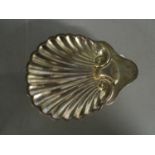 A silver shell shaped butter dish Sheffield 1903