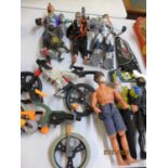 Action Man figures 1990 and later, together with mixed toys
