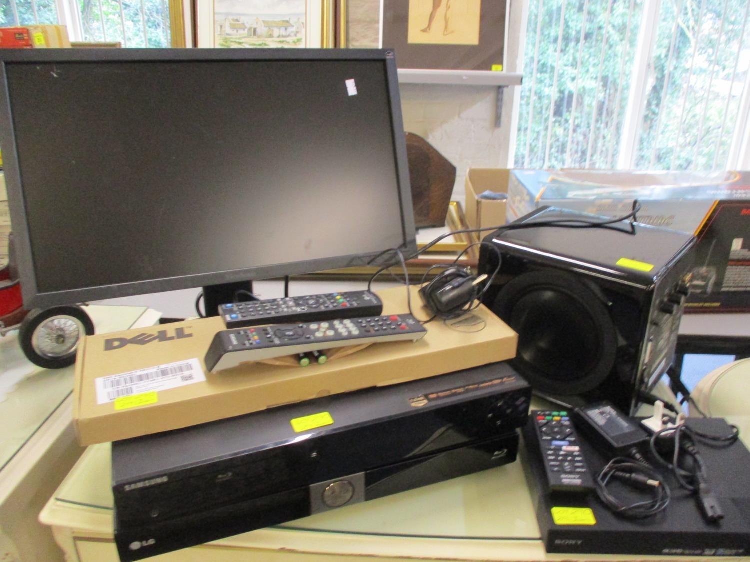 A View Sonic Energy Star monitor, a Samsung Blu Ray player with remote, an LG Blu Ray player with - Image 3 of 3