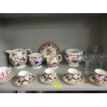 A selection of Victorian china to include Shelley (Wildeman) cups and saucers, Gaudy Welsh, and