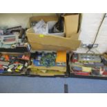 Hornby and other model railway items to include three locomotives, rolling stock, accessories,