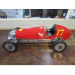 Authentic Models - a 1930s red BB Korn Spindizzy / Tether racing car replica model in red and silver