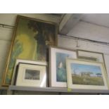 Mixed pictures to include a Stanley Orchart signed print entitled 'Tide Mill at Beaulieu