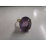 A 9ct gold and amethyst ring. Location:Cab