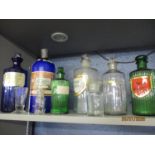 A collection of 19th century and later medicine and other bottles