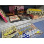 A quantity of vintage toys to include a Hamleys Magician set and a Victory Table Tennis set,